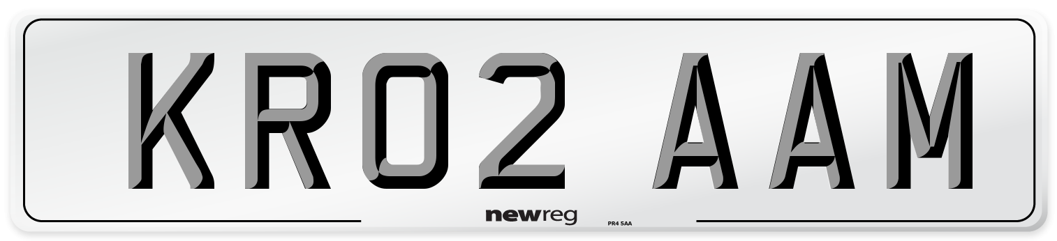 KR02 AAM Number Plate from New Reg